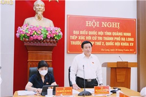 Ủy viên Bộ Chính trị, ĐBQH tỉnh Nguyễn Xuân Thắng tiếp xúc cử tri TP Hạ Long