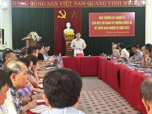 Ban Thường vụ Thành ủy Hạ Long làm việc với Đảng ủy phường Hồng Hà